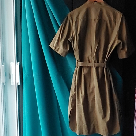 Adam Lippes Army Green Cotton Poplin Dress - Picture 2 of 4